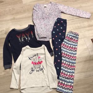 Gymboree sweater/sweatshirt/legging lot sz 7/8